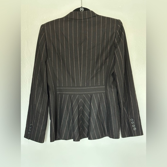 Max Mara Black Pin Stripe Wool Blazer - Picture 2 of 4